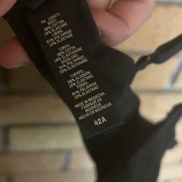 NWT Skims Black Soot Neutral Cotton Jersey T-shirt Bra Underwire Size 42A 44C - Picture 6 of 7